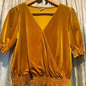 Madewell Mustard Color Velvet Top